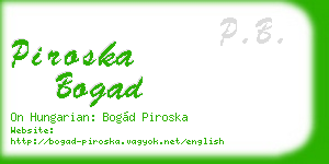 piroska bogad business card